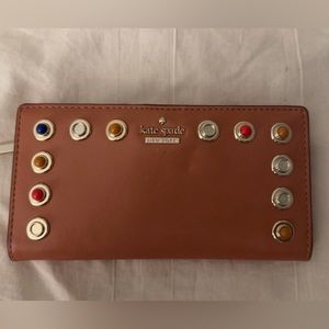 Kates spade tan button wallet